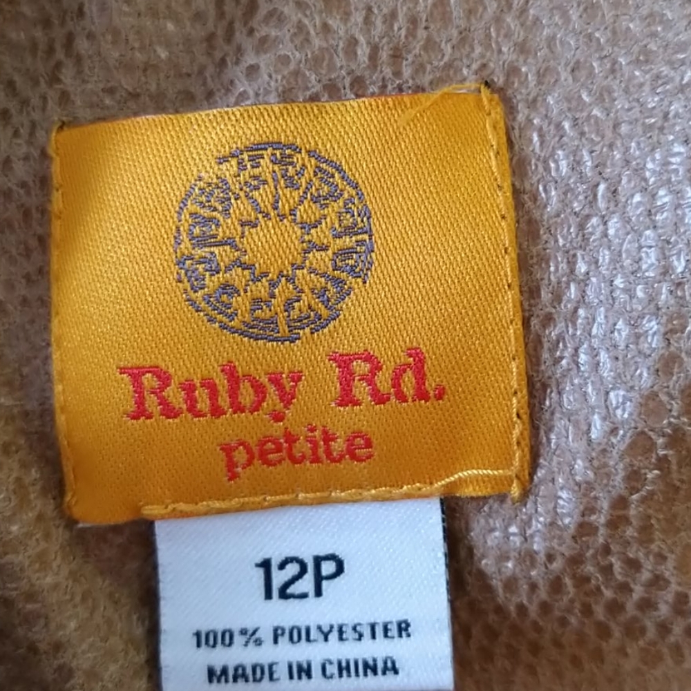 Ruby Rd Tan Faux Leather Light Weight Jacket - Picture 10 of 11